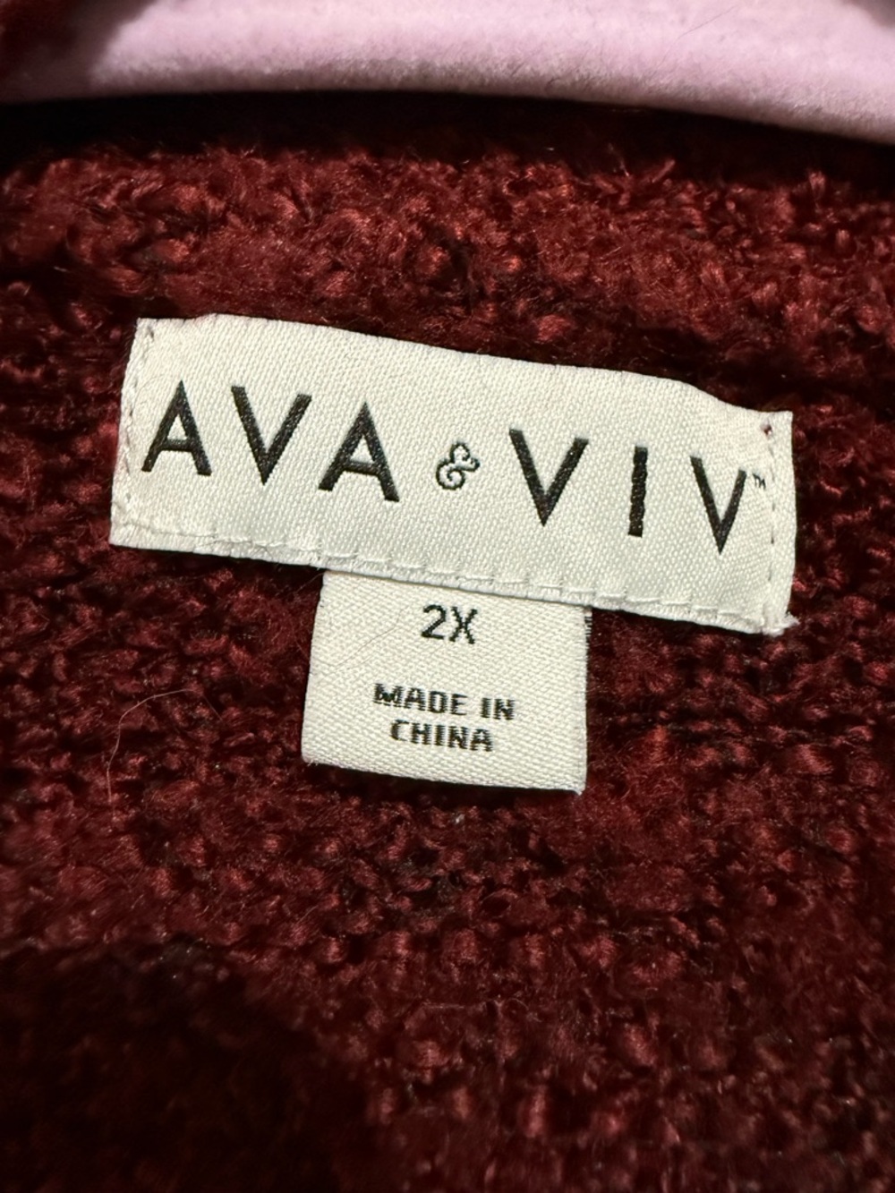 Ava & Viv Burgundy Open-Front Pocket Cardigan - Picture 3 of 3